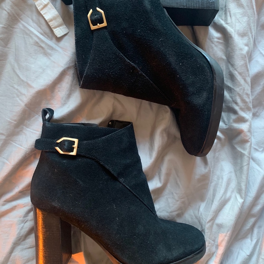 Cole Haan Black Suede Leather Booties
